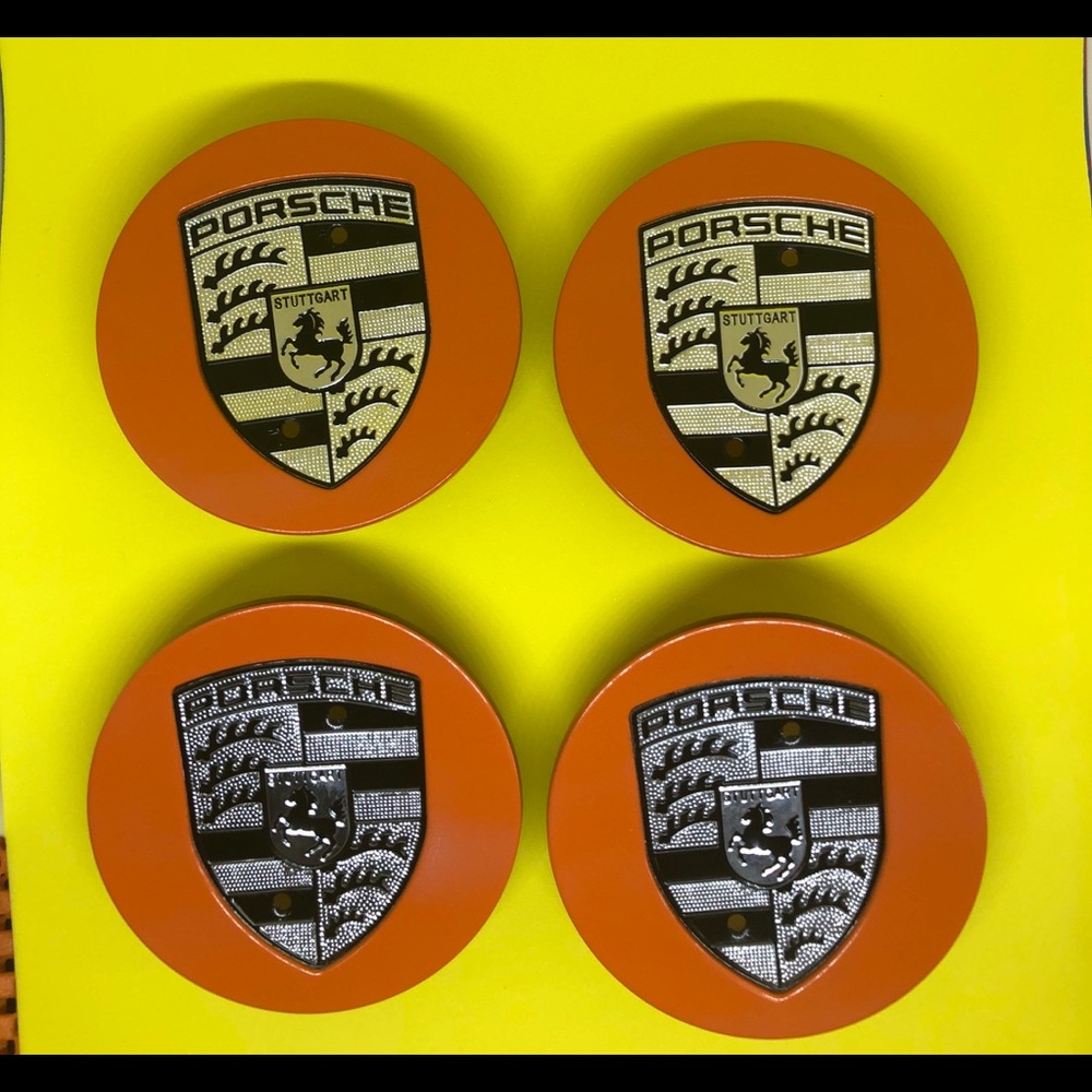 COPY - COPY - 4 Porsche center cap  orange new 76
